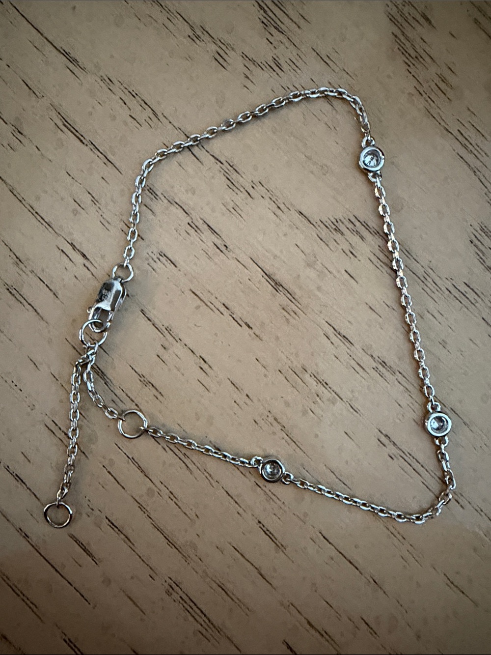 Delicate Silver Chain Bracelet with Crystal Accents